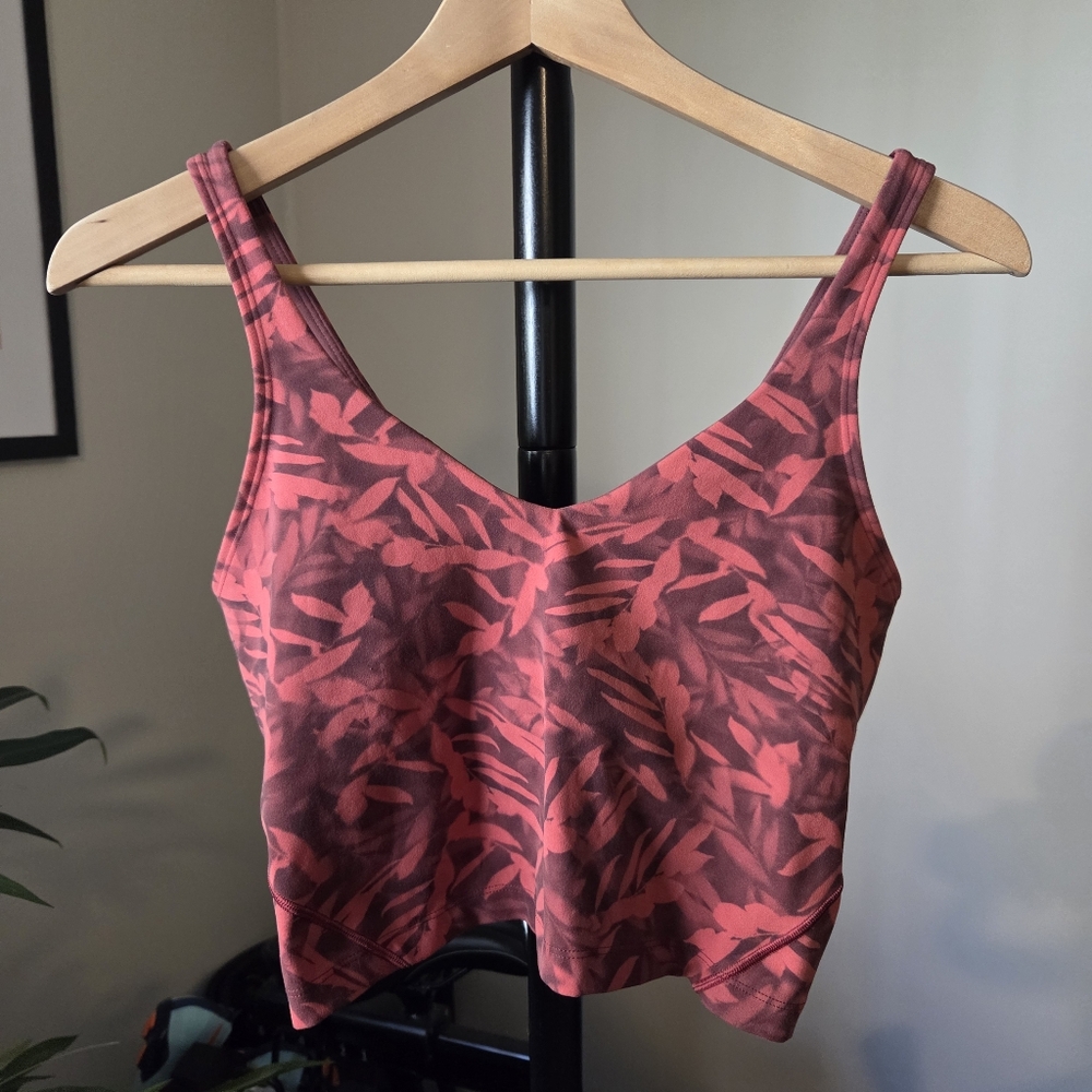 LULULEMON ATHLETICA Align Cropped Tank 8 Spray Leaf Fireside Red